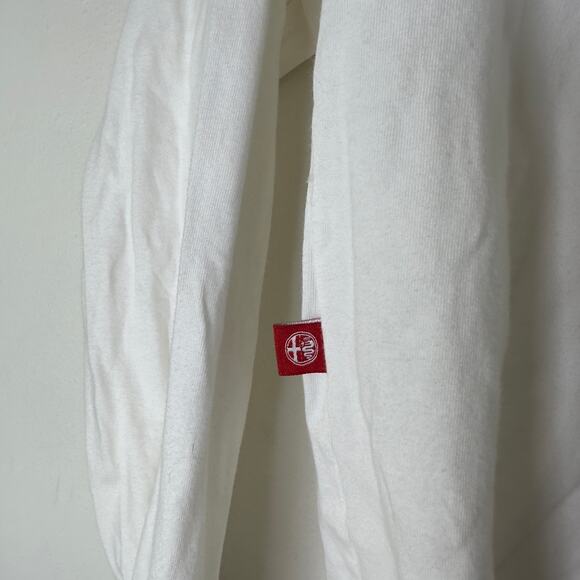 Vintage Alfa‎ Romeo Polo Shirt Men's Medium White Rugby Long Sleeve Racing Car - Picture 9 of 12